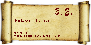 Bodoky Elvira névjegykártya